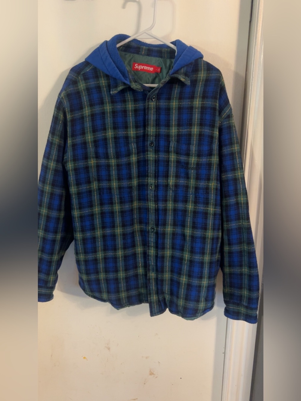 Men’s Supreme flannel Hooded Shirt
